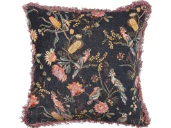 Almofada Decorativa Padrao Floral Em Veludo Preto E Rosa 45 X 45 Cm Morus