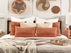 Almofada Decorativa Padrao Geometrico Em Algodao Laranja 35 X 55 Cm Orlaya