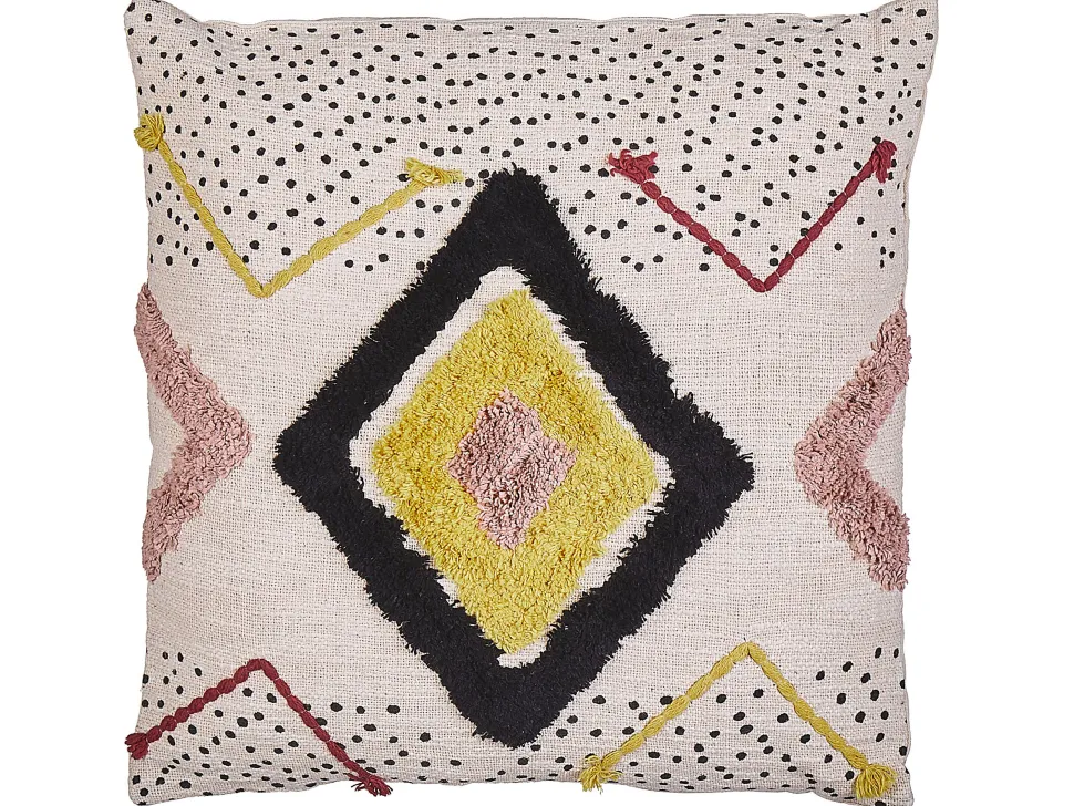 Almofada Decorativa Tufada Em Algodao Multicolor 45 X 45 Cm Solanum