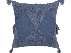 Almofada Decorativa Tufada Em Algodao Azul 45 X 45 Cm Avium