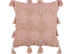 Almofada Decorativa Tufada Em Algodao Rosa 45 X 45 Cm Torenia