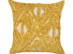 Almofada Decorativa Tufada Em Algodao Amarelo 45 X 45 Cm Alcea
