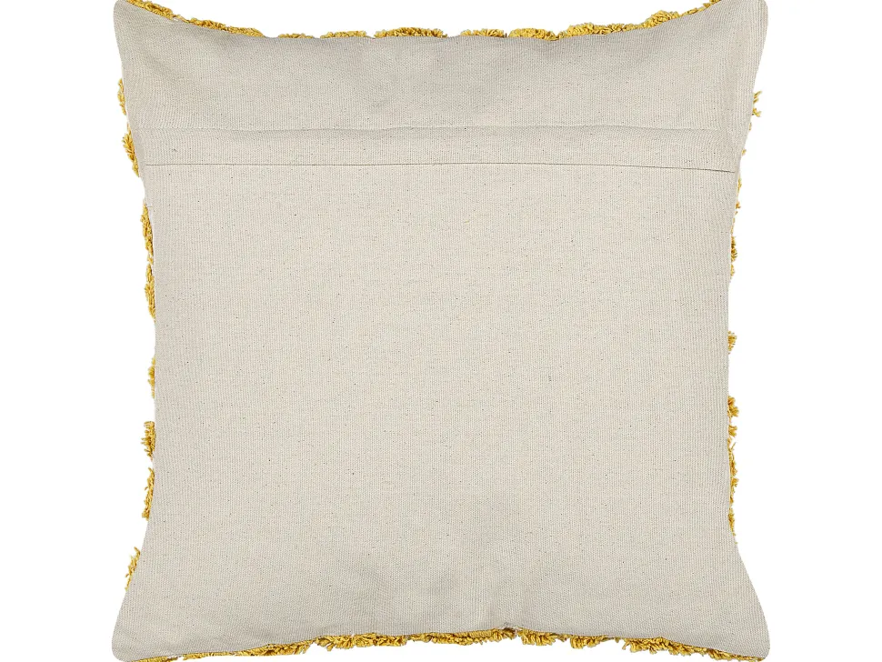 Almofada Decorativa Tufada Em Algodao Amarelo 45 X 45 Cm Alcea
