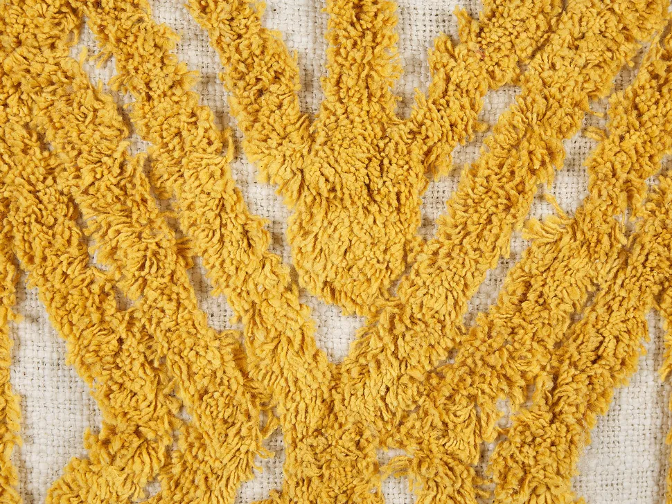 Almofada Decorativa Tufada Em Algodao Amarelo 45 X 45 Cm Alcea