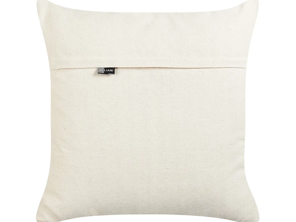 Almofada Decorativa Tufada Em Algodao Creme E Preto 50 X 50 Cm Khora