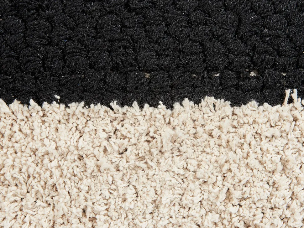 Almofada Decorativa Tufada Em Algodao Creme E Preto 50 X 50 Cm Khora