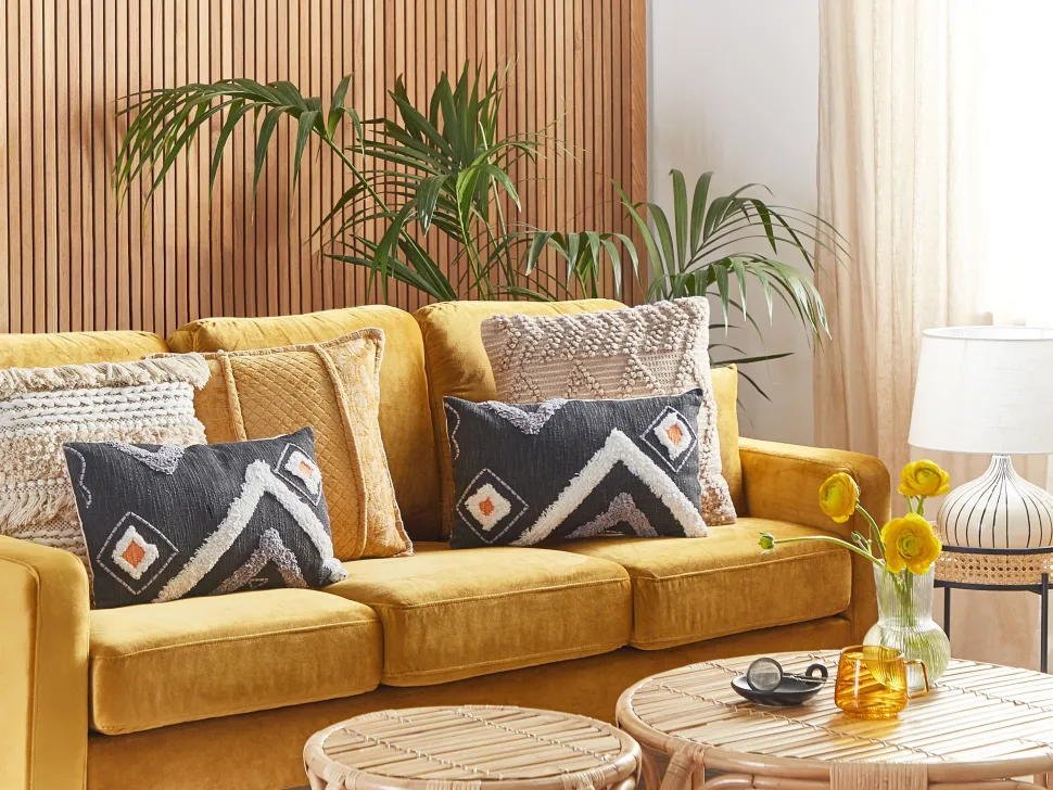 Almofada Decorativa Tufada Em Algodao Preto 30 X 50 Cm Viburnum