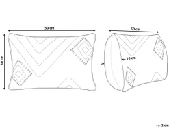 Almofada Decorativa Tufada Em Algodao Preto 30 X 50 Cm Viburnum