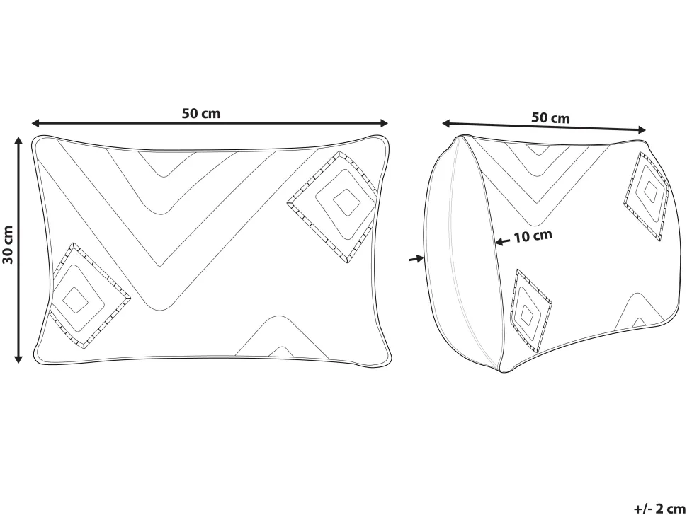 Almofada Decorativa Tufada Em Algodao Preto 30 X 50 Cm Viburnum
