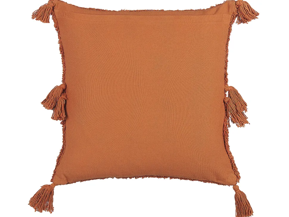 Almofada Decorativa Tufada Em Algodao Laranja 45 X 45 Cm Avium