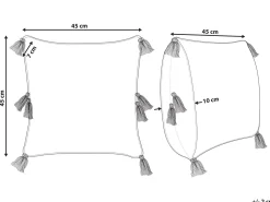 Almofada Decorativa Tufada Em Algodao Laranja 45 X 45 Cm Avium