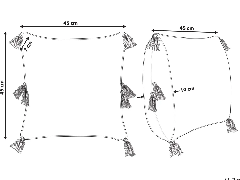 Almofada Decorativa Tufada Em Algodao Laranja 45 X 45 Cm Avium