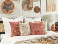 Almofada Decorativa Vermelha E Branca 45 X 45 Cm Rhus