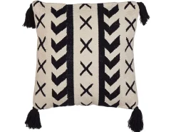 Almofada Em Algodao Creme E Preto 45 X 45 Cm Deadnettle