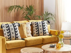 Almofada Em Algodao Creme E Preto 45 X 45 Cm Deadnettle