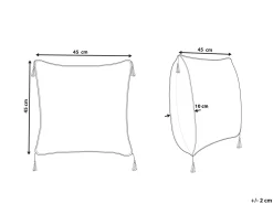 Almofada Em Algodao Creme E Preto 45 X 45 Cm Deadnettle