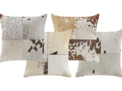 Almofada Em Pele Com Padrao Patchwork Cor Aleatoria 45 X 45 Cm Marady