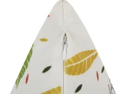 Almofada Em Veludo Branco Com Padrao De Folha 45 X 45 Cm Mullein