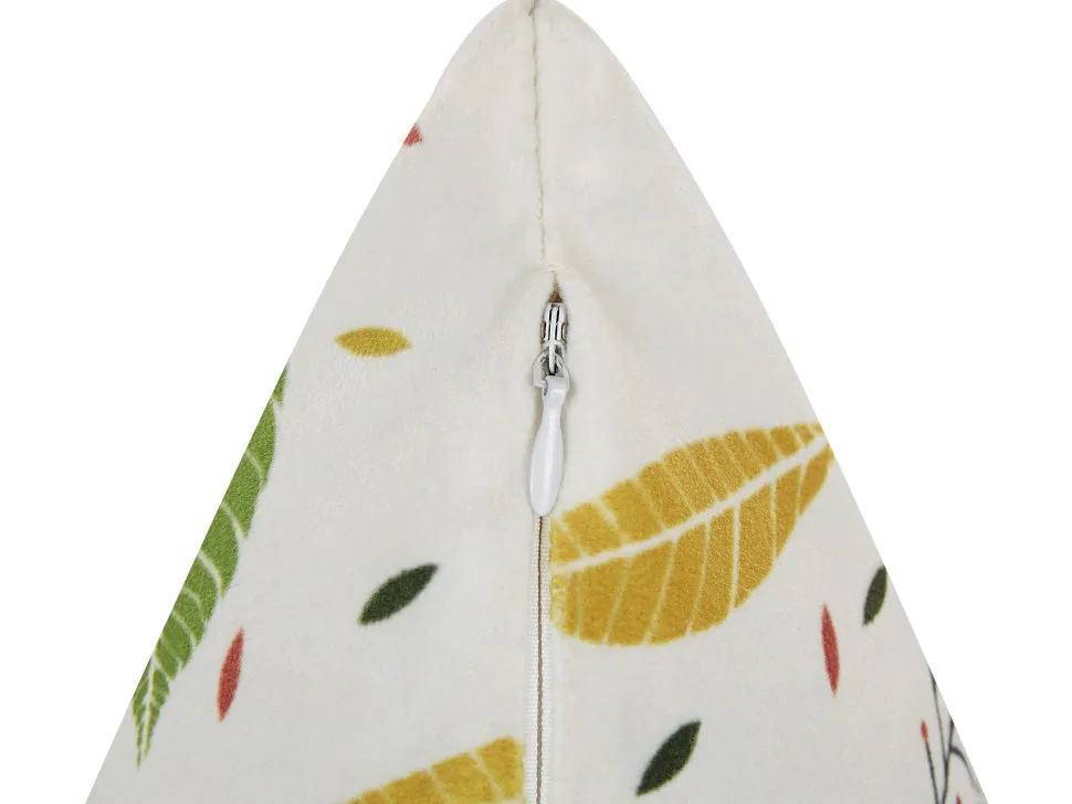 Almofada Em Veludo Branco Com Padrao De Folha 45 X 45 Cm Mullein