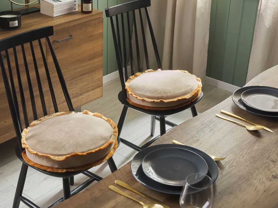 Almofada Em Veludo Creme O 40 Cm Pothos