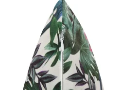 Almofada Em Veludo Verde Com Padrao De Folha 45 X 45 Cm Gasteria