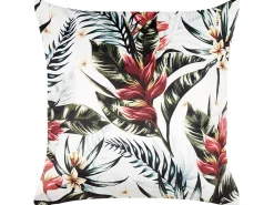 Almofada Em Veludo Verde E Vermelho Com Padrao De Folha 45 X 45 Cm Edelweiss