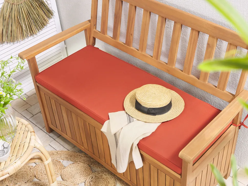 Almofada Para Assento De Banco 45 X 108 Cm Vermelho Sovana