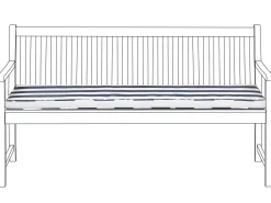 Almofada Para Banco De Jardim 152 X 54 X 5 Cm Azul E Branca Vivara