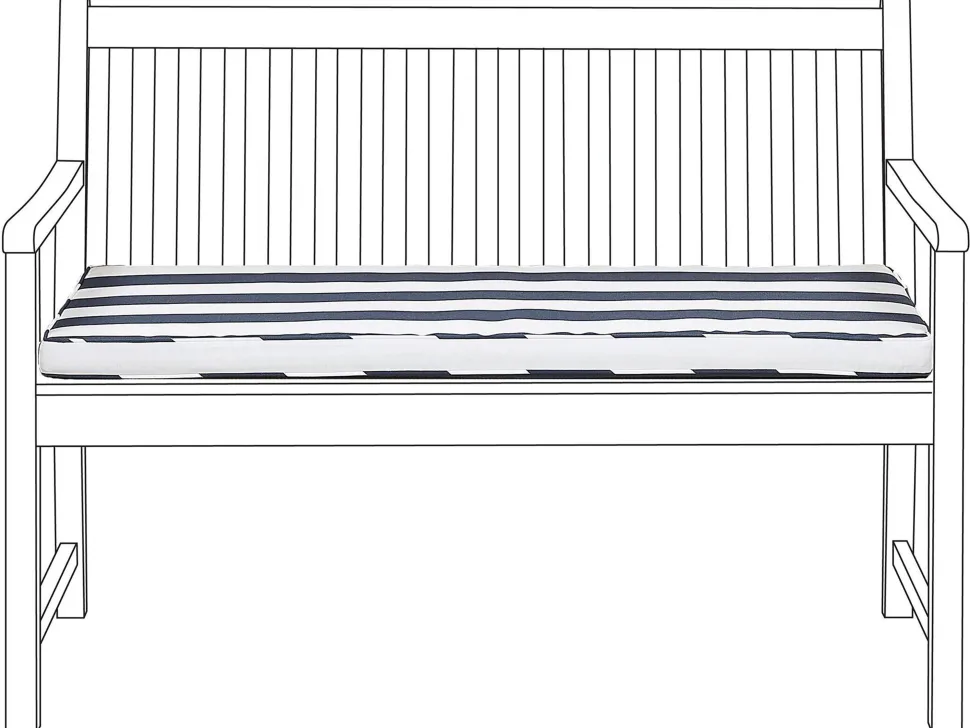 Almofada Para Banco De Jardim 112 X 54 X 5 Cm Azul E Branca Vivara
