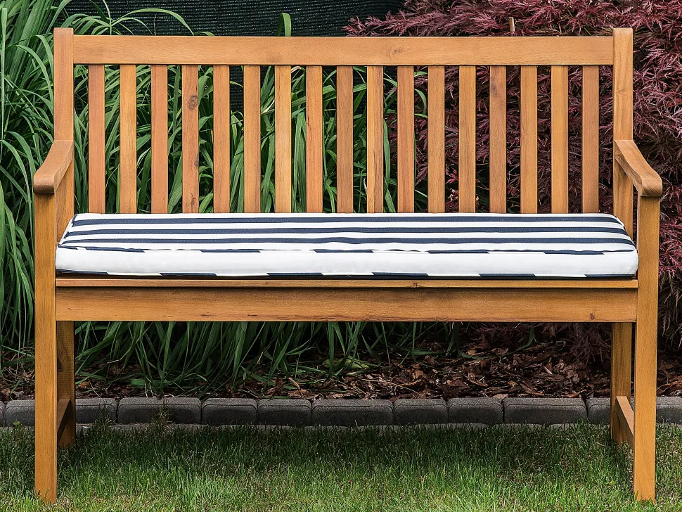 Almofada Para Banco De Jardim 112 X 54 X 5 Cm Azul E Branca Vivara