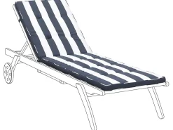 Almofada Para Espreguicadeira De Jardim Azul Marinho E Branco Cesana