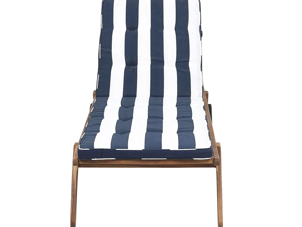 Almofada Para Espreguicadeira De Jardim Azul Marinho E Branco Cesana