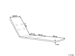 Almofada Para Espreguicadeira De Jardim 188 X 59 X 5Cm Branco Nata Toscana/Java