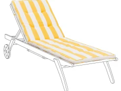 Almofada Para Espreguicadeira De Jardim Amarelo E Branco Cesana