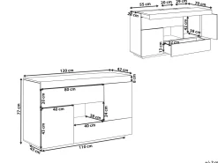Aparador / Secretaria De Escritorio Branco Goran