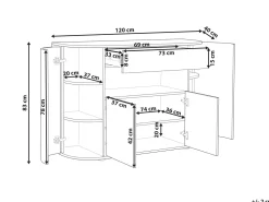 Aparador Com 1 Gaveta E 4 Portas Cor De Madeira Clara E Preto Jerome