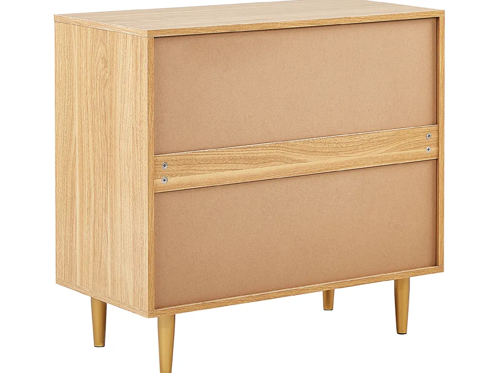 Aparador Com 1 Gaveta E 2 Portas Em Rattan Cor De Madeira Clara Potosi