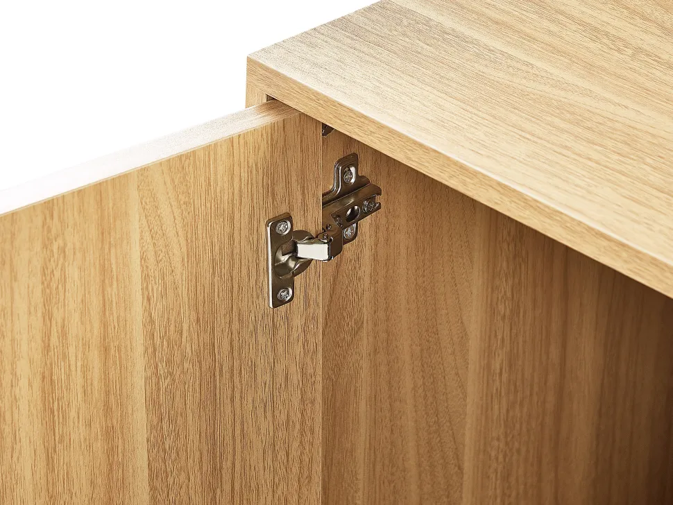 Aparador Com 1 Gaveta E 2 Portas Em Rattan Cor De Madeira Clara Potosi