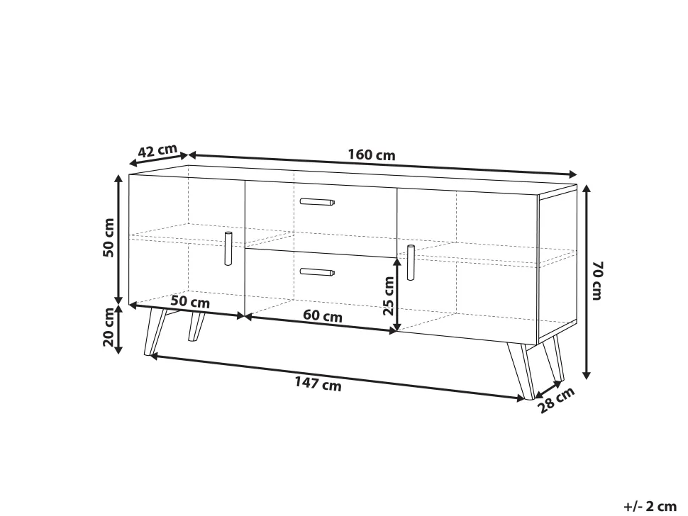 Aparador Com 2 Gavetas Branco Meet Ii