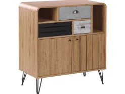 Aparador Com 3 Gavetas E 2 Portas Cor De Madeira Clara Kyle