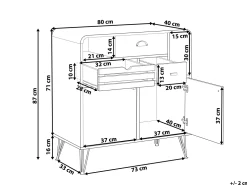 Aparador Com 3 Gavetas E 2 Portas Cor De Madeira Clara Kyle