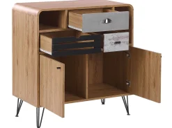 Aparador Com 3 Gavetas E 2 Portas Cor De Madeira Clara Kyle