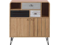 Aparador Com 3 Gavetas E 2 Portas Cor De Madeira Clara Kyle