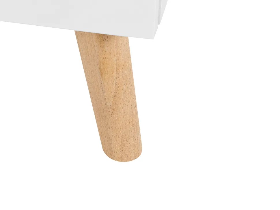 Aparador Com 2 Gavetas E 1 Porta Branco E Cor De Madeira Clara Fili