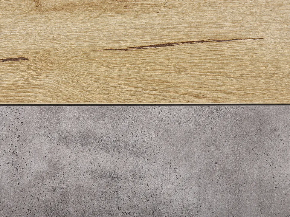 Aparador Com 3 Gavetas E 1 Porta Em Efeito De Concreto E Cor De Madeira Clara Arietta