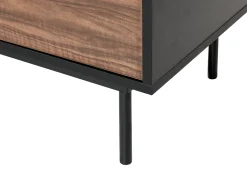 Aparador Com 2 Gavetas E 2 Portas Em Madeira Escura E Preto Okland