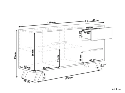 Aparador Com 3 Gavetas E 2 Porta Branco E Cor De Madeira Clara Forester