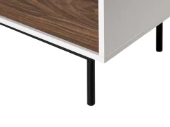 Aparador Com 2 Gavetas E 2 Portas Em Madeira Escura E Branco Okland