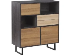 Aparador Com 2 Gavetas E 3 Portas Cor De Madeira Escura Maine