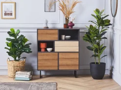 Aparador Com 2 Gavetas E 3 Portas Cor De Madeira Escura Maine